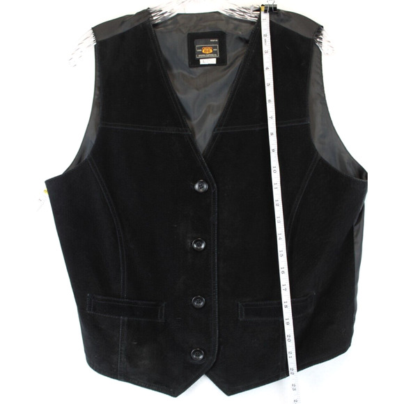 Route 66 Leather Vest Women Large Black Suede Biker Western Wear Front Pockets - Picture 10 of 15